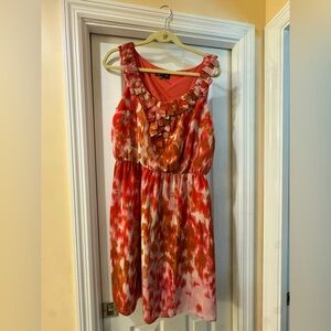 Jones New York Women's Ruffle Dress - Red and Orange